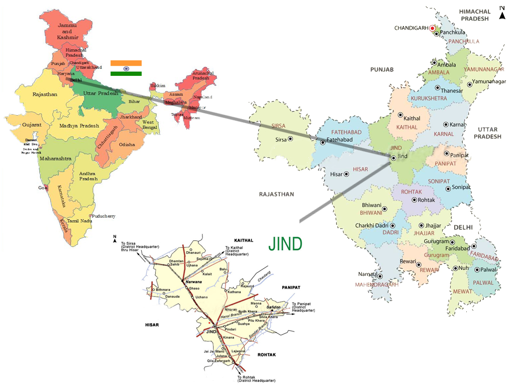Map of Jind City (Heart of Haryana)